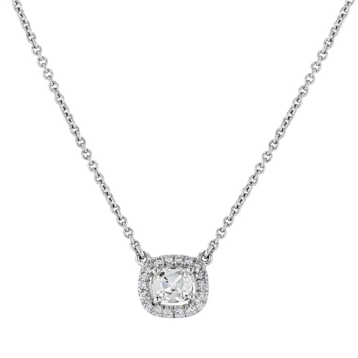 Old Mine Cushion Cut White Gold Diamond Pave Pendant Necklace Necklaces H&H Jewels Diamond Necklace Designs, Cushion Cut Diamond, Pave Pendant, Sparkling Diamond, Cushion Cut Diamonds, Selling Jewelry, Sparkle Diamonds, Cushion Cut, Pave Diamonds