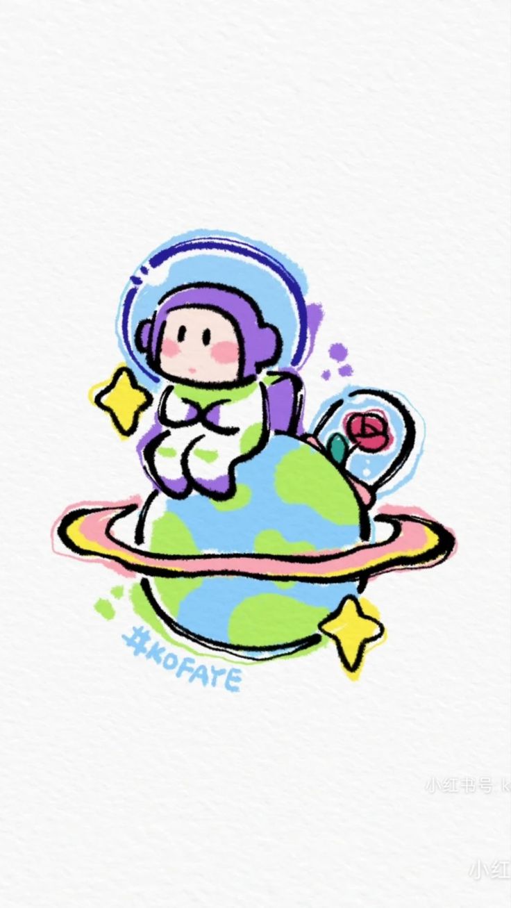 an astronaut is sitting on top of the earth and holding a baby in his arms