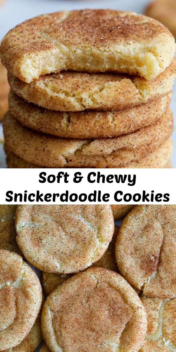 soft and chewy snickkerdoodle cookie cookies are stacked on top of each other