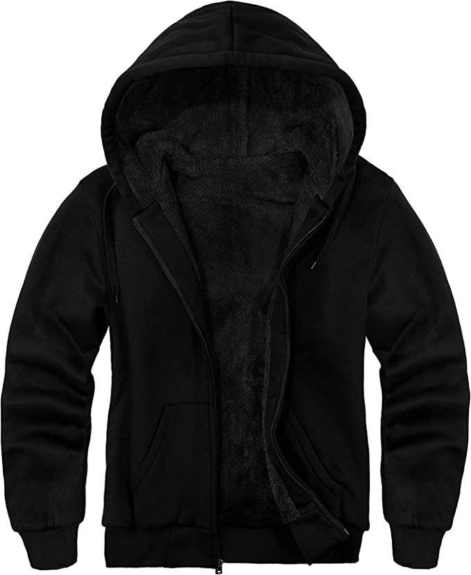 JACKETOWN Mens Hoodie fleece Lined jacket thick workout hooded coat Arctic sherpa sweatershirts (652-Black,XL) at Amazon Men’s Clothing store Zip Up Hoodie Men, Fleece Lined Jacket, Winter Hoodie, Mens Hoodie, Men Sweatshirt, Hoodie Men, Fashion Hoodies, Hoodies For Men, Warm Coat