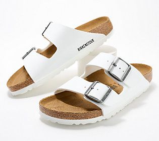 Instantly recognizable (and supremely comfortable) these two-strap sandals boast a timeless design that goes with everything from skinny denim to maxi dresses. From Birkenstock. Bride Birkenstocks, Wedding Birkenstocks, Summer Birkenstock, 2024 List, Birkenstock Leather, White Birkenstocks, Cute School Outfits, Gifts For Myself, Birkenstock Boston Shearling