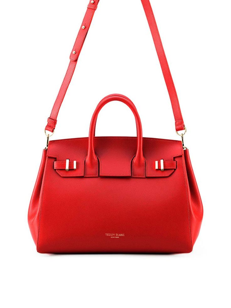 Gigi Palmelatto Gold 13" - Red – Teddy Blake Teddy Blake, How To Make Handbags, Daily Essentials, Classic Elegance, Kate Spade Top Handle Bag, Luxury Handbags, Modern Classic, Italian Leather, Leather Handmade