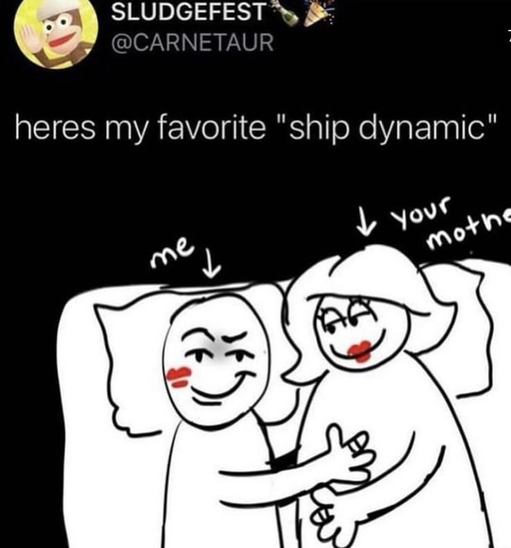 two people in bed with text that reads, here's my favorite ship dynamic