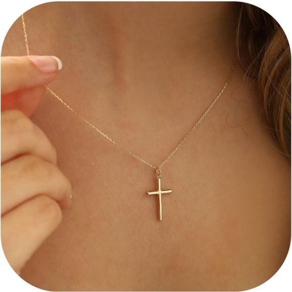 Women’s Cross Necklace for Women 14K Gold Plated  Jewelry Gold Cross Necklace Cross Necklace For Women, 14k Gold Plated Jewelry, Gold Cross Necklace, Cross Design, Cute Necklace, Cross Designs, Gold Cross, Wren, Jewelry Gold