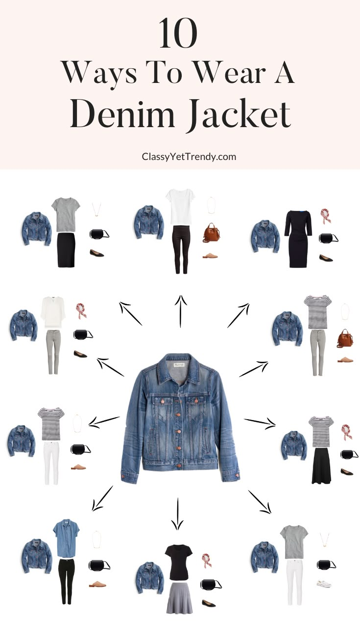 How To Wear Denim Jacket, 10 Ways To Wear, Denim Shorts Outfit, Classy Yet Trendy, Basic Essentials, Fashion Terms, Fashion Capsule Wardrobe, Fashion Vocabulary, Mode Casual