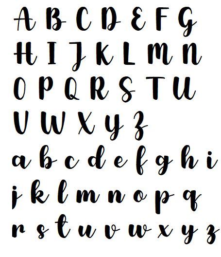 the upper and lower case of an english alphabet, with black ink on white paper