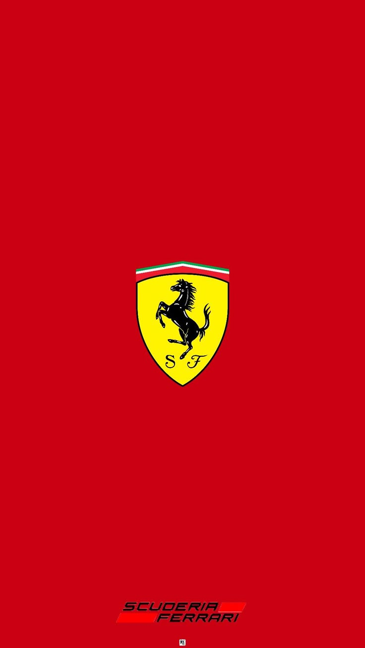 the ferrari logo on a red background