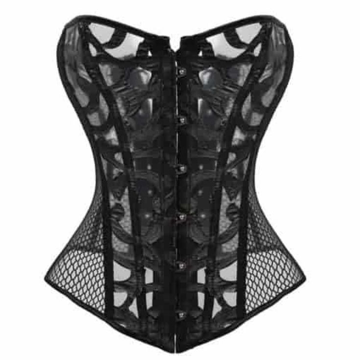 Plus Size Overbust Corset Mesh Steel Boned Best Evening Dresses, Tight Outfits, Corset Steampunk, Fashion Corset, Corset Dresses, Waist Shapers, Steampunk Corset, Steel Boned Corsets, Black Bustier