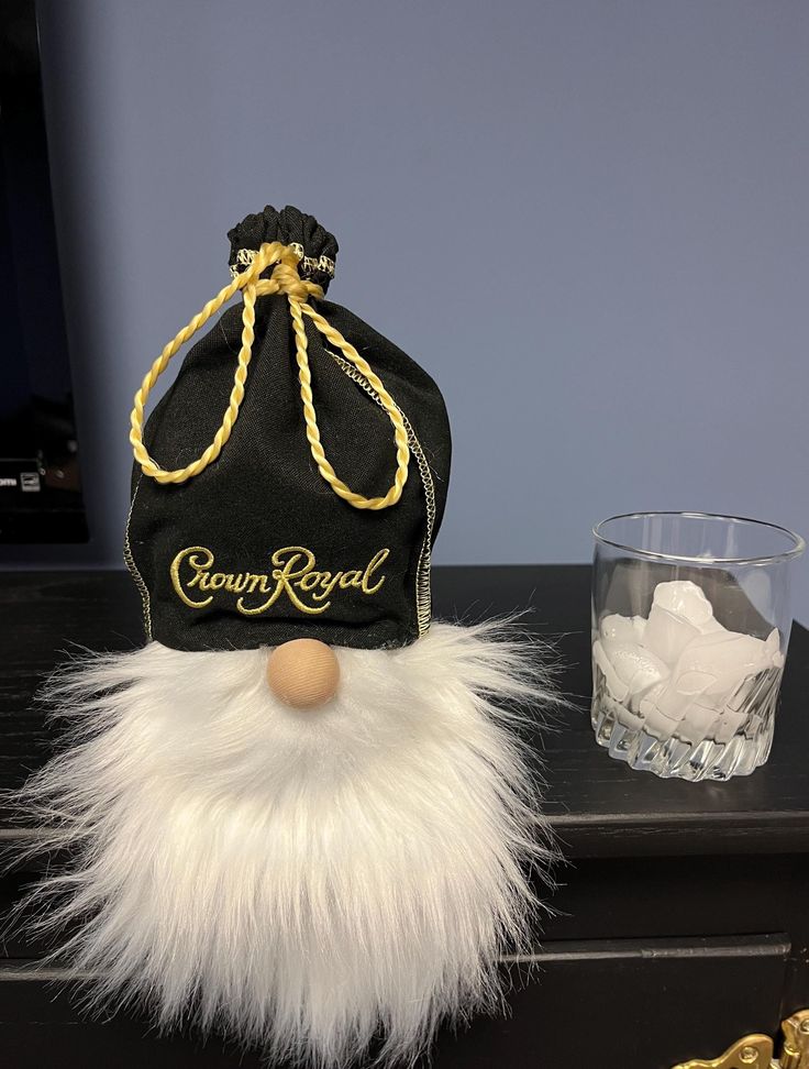 Crown Royal Gnome . Great Decor for your Bar Area. Great Gift Idea for any Crown Lover. Crown Royal Bags Craft Ideas Diy, Crown Royal Gnome Diy Pattern, Crown Royal Gnomes Diy, Crown Royal Gnomes, Crown Royal Bags Ideas Diy, Crown Bottle Crafts, Crown Royal Bottle Crafts Diy, Crown Royal Bags Ideas, Crown Royal Gnome