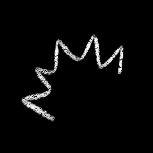 a drawing of a crown made out of white crayons on a black background