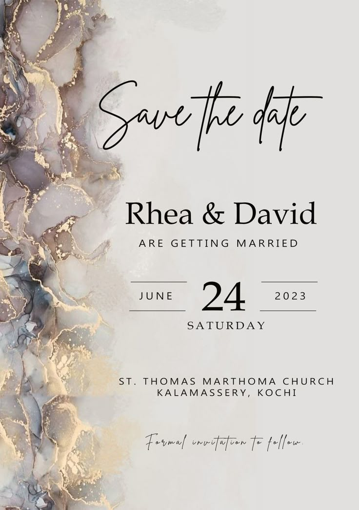 save the date card with an abstract background