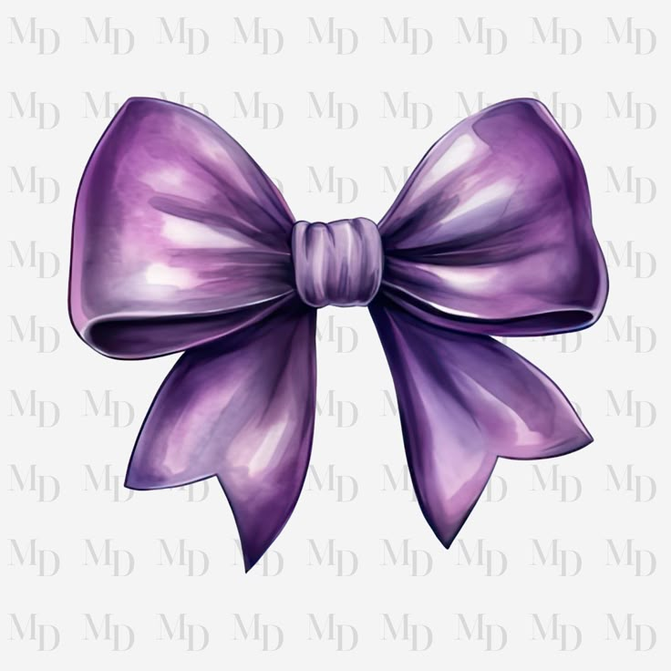 a large purple bow on top of a white background