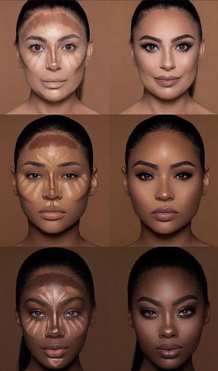 Dark Skin Makeup Tutorial, Face Contouring Makeup, Contouring Makeup, Beginners Eye Makeup, Natural Make Up Looks, Makeup For Black Skin, Makeup Artist Tips, Smink Inspiration, Brown Skin Makeup