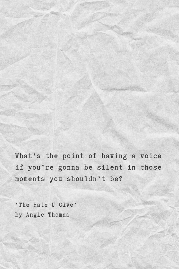 Angie Thomas' quote reflects a powerful message about the importance of speaking out against injustice and using one's voice to advocate for change. It serves as a call to action, urging individuals to use their voices to speak out against injustice and make a difference in the world around them.  Excited to learn more quotes from Angie Thomas? Follow us and visit our website.  #author #AngieThomas #quotes #books #analysis #bestquotes #dailyquotes #interestingquotes Speaking Out Against Injustice, Advocating Quotes, Self Advocacy Quotes, Quotes About Injustice, Quiet Marketing, Injustice Quotes, Advocate Quotes, Advocacy Quotes, Courting Quotes