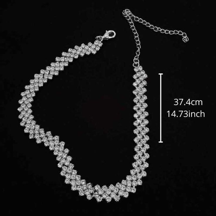 The stones are set in a precious silver-plated metal, and the necklace is designed to gracefully encircle the neck. Top layer: Electroplating for a brilliant finish Material: Silver, Alloy, Metal Sparkling Rhinestones: Full rhinestone water diamond Size: 37.4cm - *14.73inch Adjustable Size: With an extension chain of up to 10cm (3.94 inches). Hypoallergenic: Safe for sensitive skin. Gender: Female Age: Adult Brand Name: NoEnName_Null Product ID: CJLX118897201 Disclaimer: Actual colors may vary. Elegant Party Necklaces In Alloy, Elegant Alloy Necklaces For Party, Silver Necklace With Bling For Gift, Silver Bling Necklace For Gift, Dazzling Round Necklaces For Party, Dazzling Round Necklace For Party, Silver Jewelry Set With Jewels For Party, Silver Alloy Choker For Party, Silver Alloy Party Choker