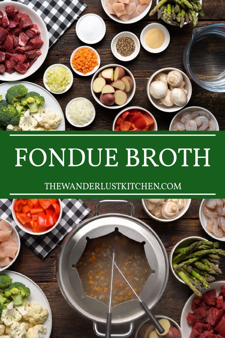 the fondue broth recipe is ready to be cooked in the oven and served