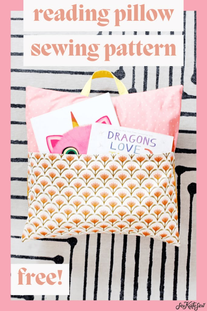 a pink bag with the words reading pillow sewing pattern on it