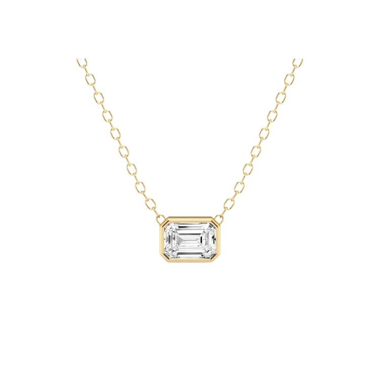 Sometimes, simple is best. There is nothing as classic and chic as a diamond layering necklace. A single emerald cut diamond wrapped in a 18 karat gold bezel setting hangs on an adjustable 18k gold cable chain for a look you'll never tire of. This understated minimal beauty will look gorgeous on its own and shine among your other HN layering necklaces. Available in 18k Yellow Gold, White Gold, and Rose Gold Total Carat Weight: .25cts Diamond Color: G Clarity: SI1 Made to order. Lead time is 2-4 14k Gold Emerald Cut Diamond Necklace, Emerald Cut Single Diamond Necklace In 14k Gold, Yellow Gold Necklace With Emerald-cut Diamond, Emerald Diamond Necklace, Jewelry Mood Board, Minimal Beauty, Layering Necklaces, Emerald Cut Diamond, 18k Gold Jewelry