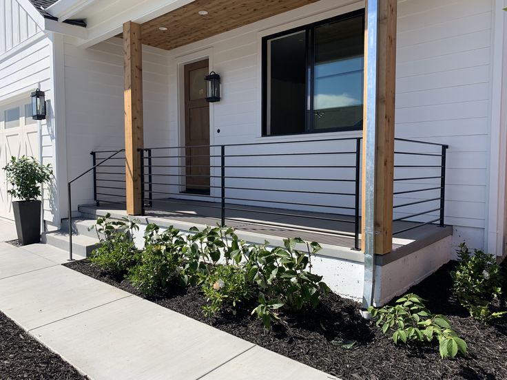 the front porch is clean and ready to be used as a planter for plants