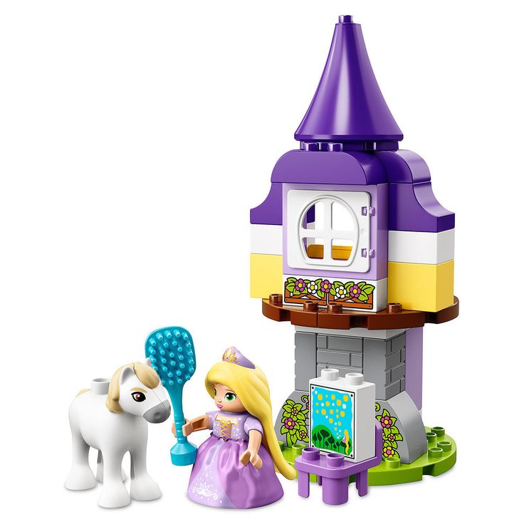 a lego castle with a horse and princess