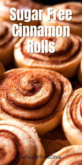 sugar free cinnamon rolls with text overlay