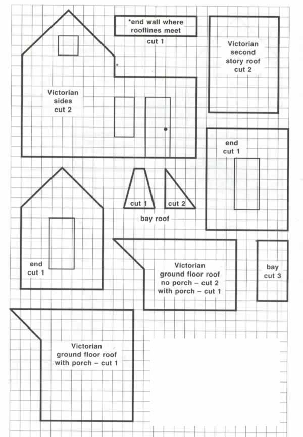 the house and its surroundings are shown in this paper cut out pattern, which shows how to