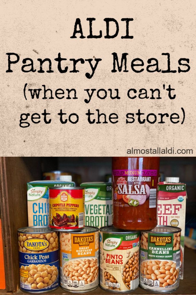 an advertisement for aldi's pantry meals