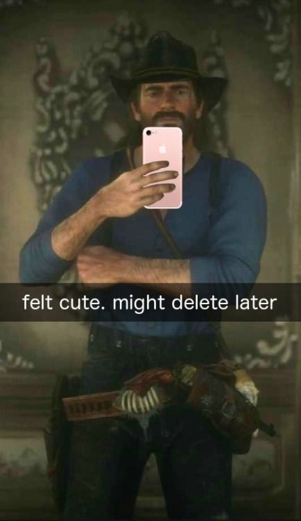 a man holding a cell phone with the caption that reads, felt cute, night delete later