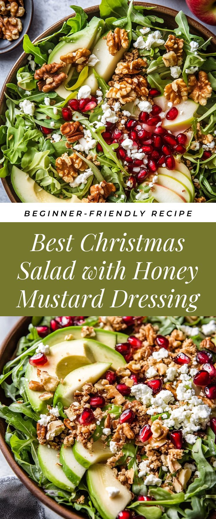 Image for Best Christmas Salad with Honey Mustard Dressing Salad With Honey Mustard Dressing, Pumpkin Seed Salad, Holiday Salad, Christmas Salad, Homemade Honey Mustard, Christmas Salads, Christmas Recipes Easy, Cranberry Cheese, Honey Mustard Dressing