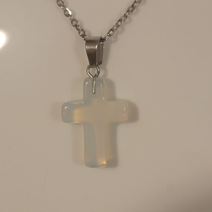 Clear Quartz Chakra Crystal Cross, With 18" Silver Chain With 2" Extender, The Clear Quartz Means Healing And Spiritual Growth Vintage Cross Necklace, Clear Necklace, Amber Bead Necklace, Gold Tassel Necklace, Dichroic Glass Pendant, Necklace Cross, Crystal Cross, Chakra Jewelry, Fringe Necklace