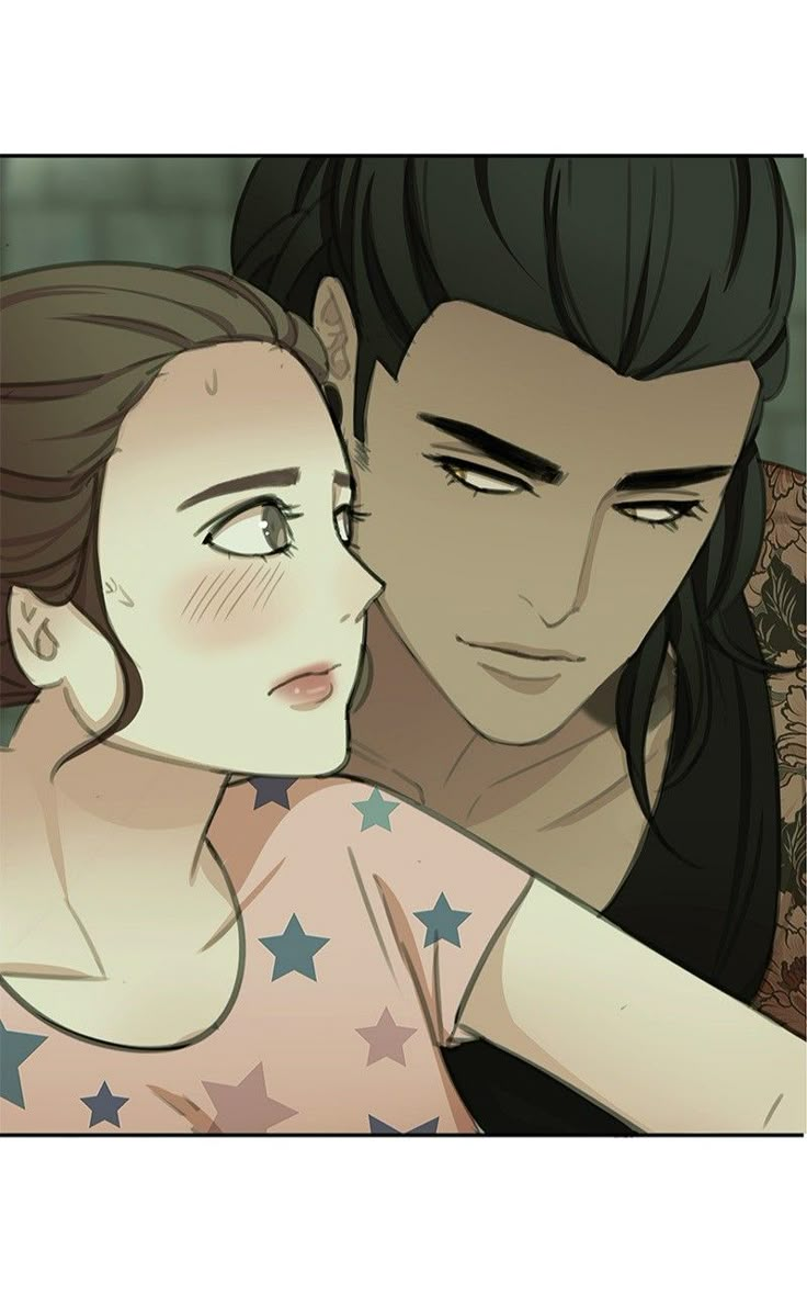 two people are looking at each other with stars on their chest and one person has his arm around the woman's shoulder