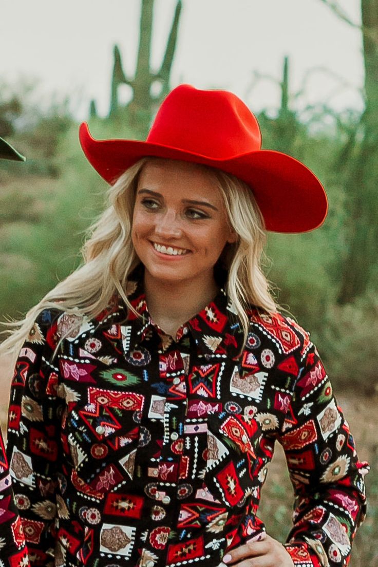 Rodeo Royalty 4x Felt - Red - The Glamorous Cowgirl Red Flat Brim Hat For Country Events, Red Country Hat With Curved Brim, Western Red Fedora Felt Hat, Red Western Fedora Felt Hat, Western Style Red Fedora Felt Hat, Red Western Style Fedora Felt Hat, Red Curved Brim Felt Hat For Festivals, Adjustable Red Felt Hat For Western-themed Events, Red Felt Hat With Curved Brim For Festivals