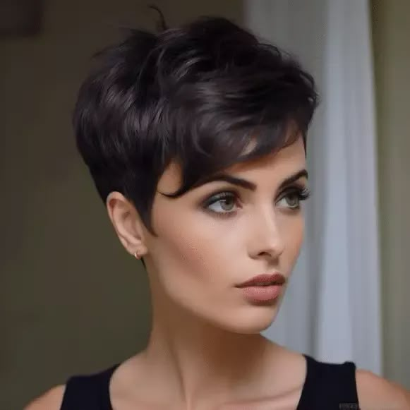 73 Cute Short Layered Haircut Ideas Textured Bobs, Short Dark Hair, Chic Short Hair, Crop Hair, Haircare Tips, Short Brown Hair, Short Sassy Hair, Short Layered Haircuts, Pixie Hair