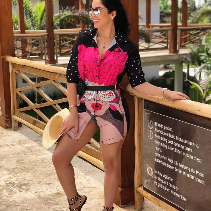 Available In 3 Sizes. Pink Collared Shirt For Day Out, Summer Black Button-up Top, Black Summer Button-up Top, Pink Collared Beach Top, Black Collared Beach Blouse, Black Collared Blouse For Beach, Pink Buttoned Shirt For Vacation, Pink Summer Shirt With Button Closure, Collared Pink Beach Tops