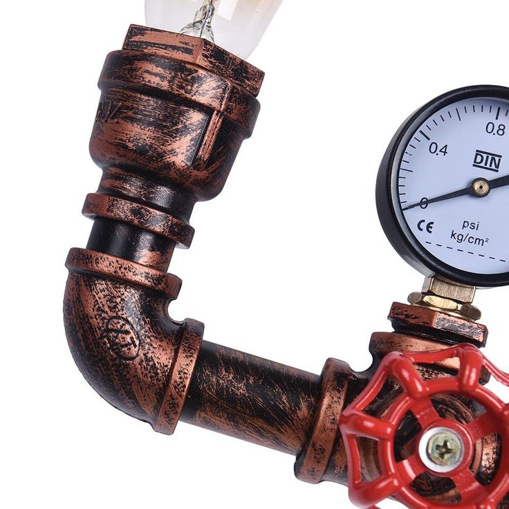 a pipe with a gauge attached to it