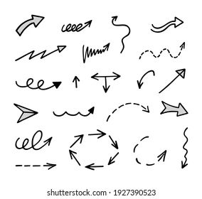 hand drawn arrows set on white background stock photo - 3789762