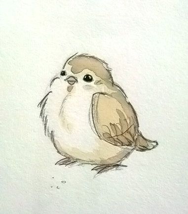 a drawing of a bird sitting on top of a white wall