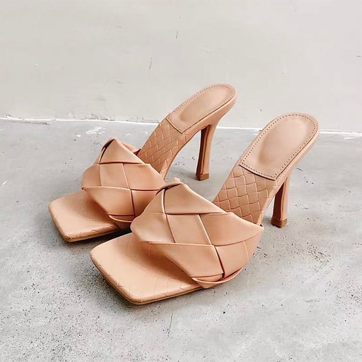 You'll be feeling chic in any outfit with the 90's-inspired Tokyo Sandals. A square open toe, featuring a PU woven upper, statement square toe and stiletto high heel. PU woven upper Heel measures approximately 4 inches Slip-on Square open toe Imported Square Sandals, Nice Sandals, Leather High Heels, 90s Inspired, Mule Sandals, High Heels Stilettos, Mule, Heeled Mules, High Heel