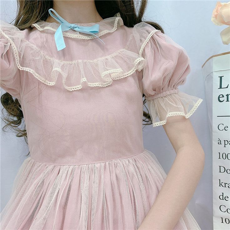 Feel like a cute princess in this Kawaii Ruffle Tulle Princess Dress! Size Chart: Size Bust (cm) Waist (cm) Shoulder (cm) Length (cm) Bust (in) Waist (in) Shoulder (in) Length (in) S 83 76 33 85 32.68 29.92 12.99 33.46 M 88 80 35 87 34.65 31.50 13.78 34.25 L 93 84 37 89 36.61 33.07 14.57 35.04 Description: Waistline: EmpireSleeve Style: Puff SleeveSleeve Length(cm): ShortSilhouette: A-LinePattern Type: SolidOrigin: CN(Origin)Neckline: O-NeckMaterial Composition: Synthetic FiberMaterial: Lace/Mes Fairy Gown, Princess Vintage, Deer Doll, Dolly Dress, Fairycore Dress, Aesthetic Dress, Mesh Short, Teen Girl Dresses, Bodycon Dresses Casual