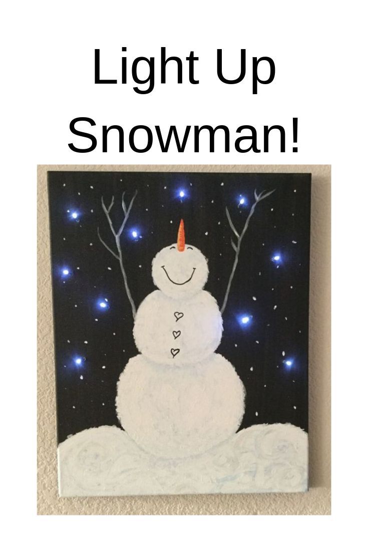 a snowman is shown with the words light up snowman