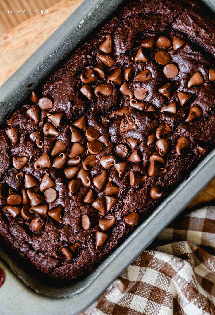 a close up of a chocolate cake in a pan