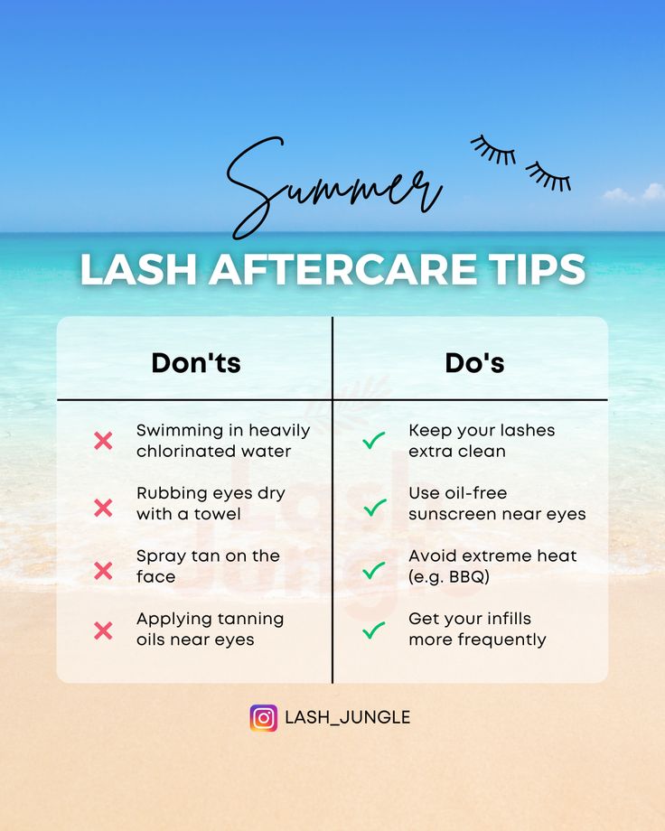 Lash Extensions Tips For Clients, Lash Facts Quotes, Summer Lash Tips, Summer Lash Extensions, How To Take Care Of Lash Extensions, Summer Promotion Ideas, Lash Tips For Clients, Lash Sayings, Lash Retention Tips