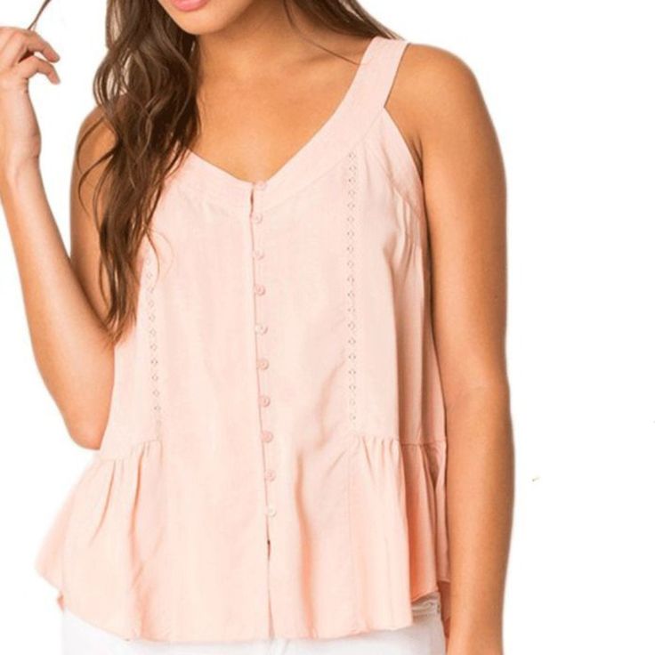 A High Low Peplum Top With A Button Front And A Flowy Hem Through The Front And Back. Brand New. Boutique. Bust: 8 32” 10 34” Feminine Vacation Tops With Buttons, Feminine Buttoned Tops For Vacation, Feminine Tops With Buttons For Vacation, Feminine Buttoned Tops For Beach, Feminine Button-up Tops For Vacation, Feminine Buttoned Tops For The Beach, Summer Brunch Tops With Button Closure, Feminine Summer Tops With Button Closure, Summer Brunch Tops With Buttons