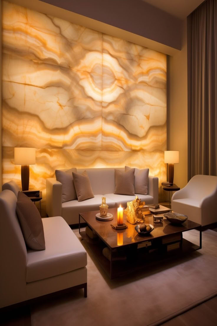 Illuminated Elegance: Accent Wall Ideas for Warm Living Rooms Extra Wall Ideas, Accent Wall With Lights, Accent Wall Luxury, Stone Accent Walls In Living Room, Stone Interior Wall, Accent Wall Ideas For Living Room, Textured Wood Wall, Mood Lighting Living Room, Wall Ideas For Living Room