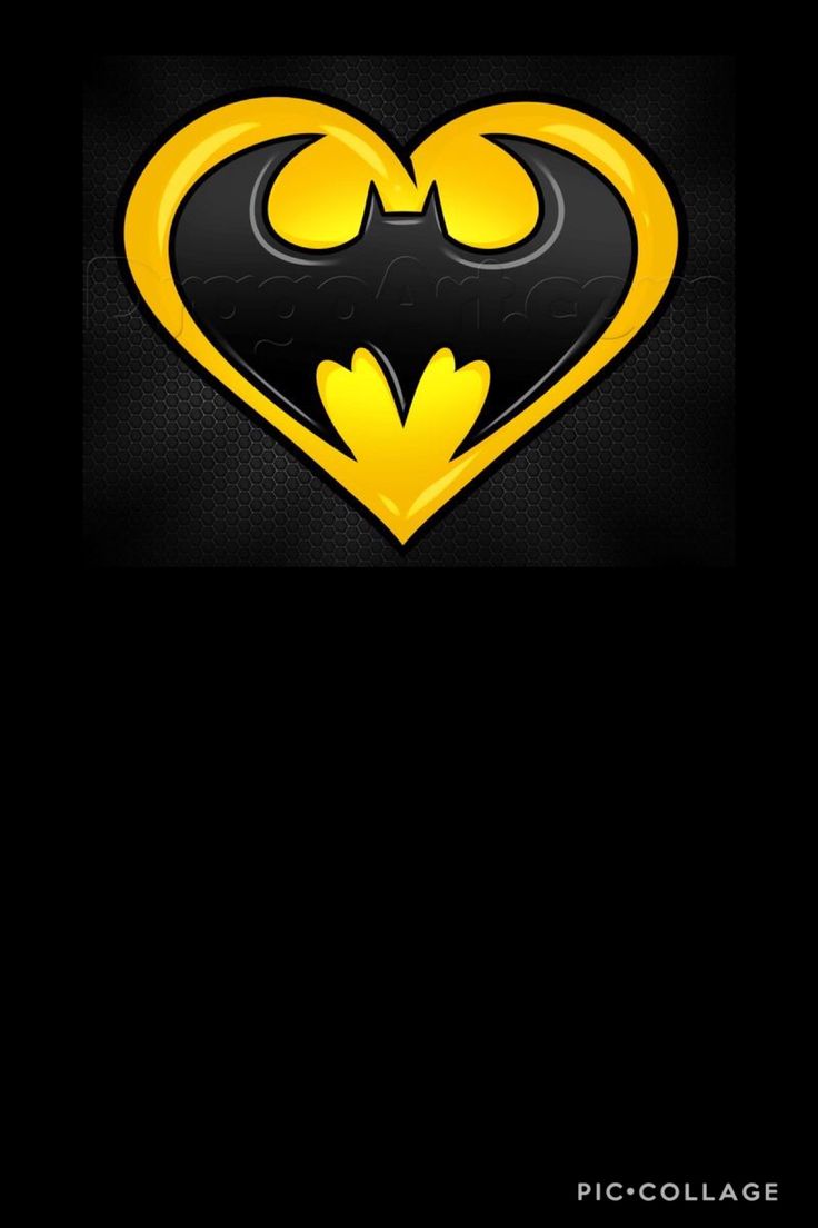 the batman symbol is shown in yellow and black