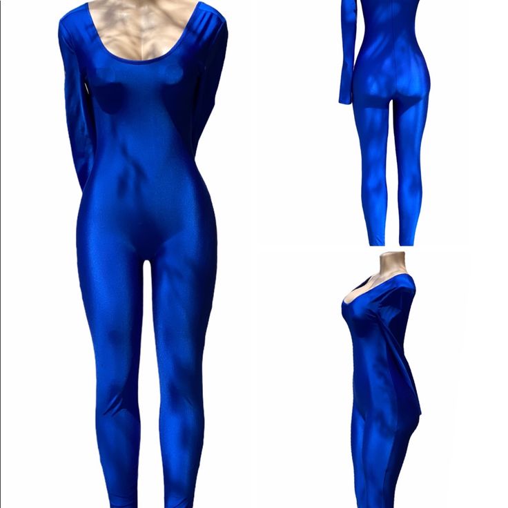 New Sm030 Blue Stretch Jumpsuit With Long Sleeves, Blue Long Sleeve Bodysuit For Night Out, Blue Long Sleeve Jumpsuits And Rompers For Night Out, Blue Fitted Bodysuit For Party, Fitted Blue Bodysuit For Night Out, Fitted Blue Bodysuit For Party, Light Blue Stretch One-piece Bodysuit, Fitted Blue Unitard For Summer, Blue Long Sleeve Jumpsuit For Night Out