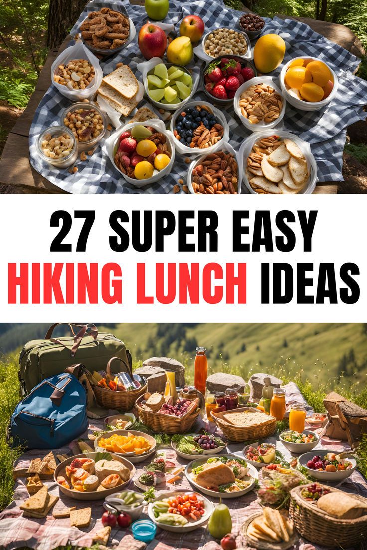 27 Day Hike Lunch Ideas (and snacks too!) Packable Lunch Ideas, Camp Lunch, Hiking Lunch, Packable Lunch, Healthy Camping Food, Camping Lunches, Foil Packet Meals, Under 300 Calories, Hiking Food