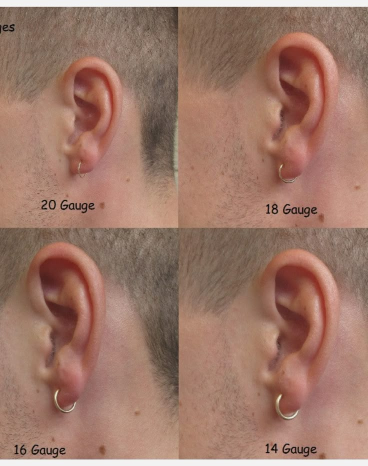 four different views of a man's ear