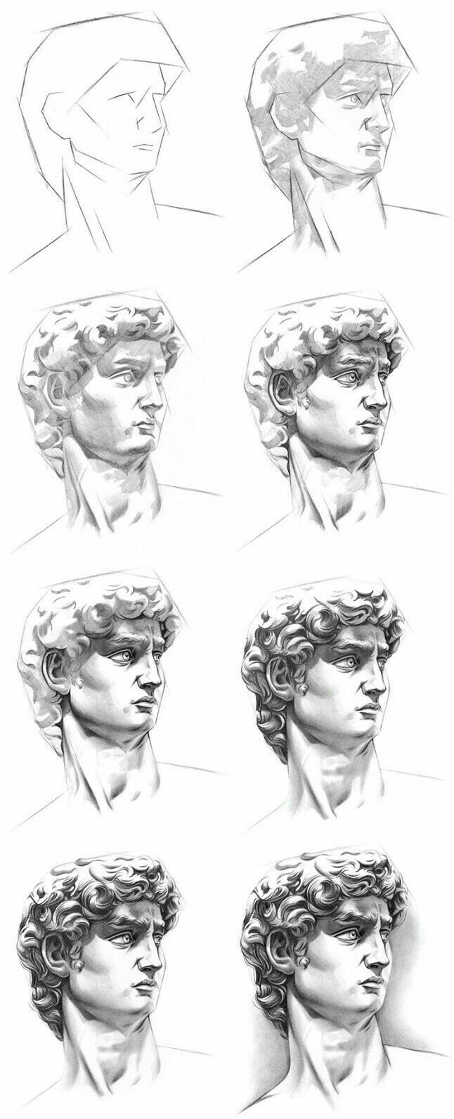 some drawings of different heads and hair styles