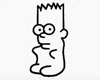 the simpsons character is drawn in black and white, with an outline of his face